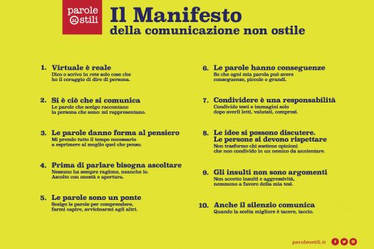 Parole o_stili: un manifesto per la comunicazione in rete hate free